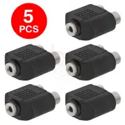 3 Pack 3.5mm Mono Female Jack to 2 RCA Female Jack Audio Adapter 2-Way Splitter