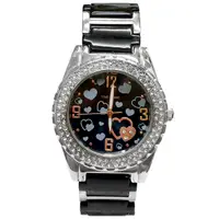 在飛比找蝦皮購物優惠-TIME WHEEL 璀璨晶鑽兩心相偎時尚陶瓷錶