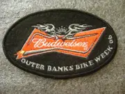 Budweiser Patch Bike Week Rally Outer Banks NC Motorcycle OBX Embroidered