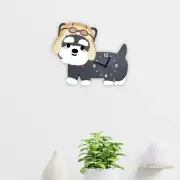 Dog Wall Clock Stylish Decorative Clock for Dining Room Kids Room Kitchen
