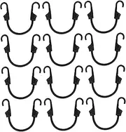 CTIRCHIU 12pcs Elastic Luggage Straps with Hooks Durable Weatherproof Bungee Cords for Secure Cargo Tie Down for Car Trunk Bike Rack and Travel Use