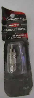 RadioShack RCA Phono Male To 1/8" 3.5mm Stereo Female Adapter 274-0387