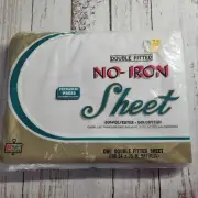 VINTAGE KMART DOUBLE FITTED SHEET WHITE NO IRON