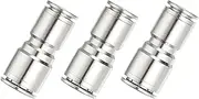 uxcell Air Line Fittings, 2/5" to 1/2" Transform Nickel-Plated Brass Push to Connect Quick Connect Pipeline Hose Connector Replace Repair Kit for Air Compressor Pneumatic System, 3 Pcs