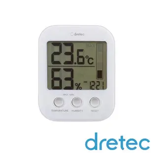 【日本dretec】日本多利科新歐普拉斯舒適度警示溫濕度計-附時鐘-粉 / 白 (O-425DPKKO / O-425DWTKO)