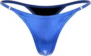 [Sinleey] Women's Metallic Micro G-String Thong Underwear Bikini Knickers High Waist Sexy T-Back Briefs