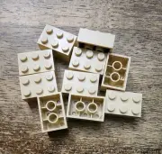 LEGO Tan Brick 2 x 3. QTY 10. Part No. 3002.
