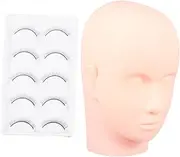 Vaguelly 1 Set Eyelash Extension Mannequin Head Practice Model for Lash Extensions Makeup Realistic Design for Beginners Face Painting Hairdressing