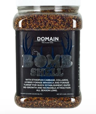 Domain Bomb Shell Food Plot Mix, 1/2 acre Hunting Cabbage Collards Turnip Mix