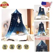 Round Mosquito Net Bed Canopy for Kids - Soft Polyester Fabric in Night Sky