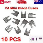 10 Pcs 2A Mini Blade Fuses - Grey Car Truck Auto Fuses 2 Amp Fuse AU Stock