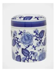 [Heritage] Hand-Painted Ginger Cylindrical Canister 12x15cm