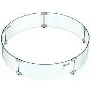 Skyflame Fire Pit Glass Wind Guard Round, 33 x 7 inches Tempered Flame Shield