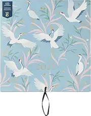 Busy B Large Family Wall Calendar 2025 – Blue Birds Design with 5 Columns & Storage Pockets - Monthly 2025 Calendar for Busy Families with Colour-Coded Stickers - 30.5 x 30.5cm