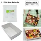 10 x Grazing Box Clear Lid Treat Tray Graze Board Takeaway Paper Container White