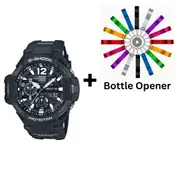 Casio G-Shock Mens Black Analogue/Digital Gravitymaster Watch GA1100-1A1 GA-1100-1A Bottle Opener Bundle