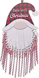Christmas Advent Calendar 2023 24 Days Wooden Advent Calendar with 24pcs Candy Cane Hanging Reusable Santa Claus Advent Calendar 2023 B