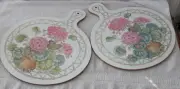 Vintage (2) Cloverleaf Melamine Geranium Chopping Board Set of (2) NEW