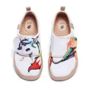 UIN KID'S CASUAL SLIP-ON CANVAS LOAFERS SIZE 7C WATERCOLOR UNICORN