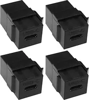 ECSiNG 4PCS USB C Keystone Adapter USB 3.1 Type-C Female to Female Keystone Insert Socket Coupler Adapter for Wall Plate Patch Panel Black