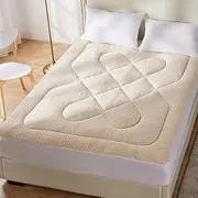 DreamZ Mattress Topper Protector 100% Cotton Wool Underlay Mat Reversible King