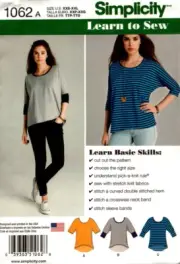 Simplicity Sewing Pattern 1062 Women's Knit Tops Size XXS-XXL NEW