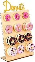 KOYILTD Reusable 12 Peg Donut Wall Stand for Party, Wooden Donut Display Board for Dessert Table Decoration (wood)