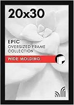 Americanflat 20x30 Poster Frame in Black with Polished Plexiglass - Horizontal and Vertical Formats, Included Hanging Hardware