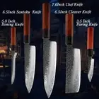 Japanese Knife Set Chef Cleaver Paring Boning Utility Knives Steel Layers 5PCs