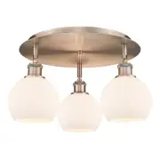 Innovations Lighting 516-3C-9-18 Athens Flush Athens 3 Light 18"W - Antique