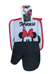 Disney 2 Pack Potholder Full Size Oven Mitt Minnie Mouse Half Face