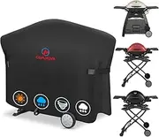 Comnova Grill Cover for Weber Q Grill on Cart - Heavy Duty 600D Waterproof BBQ Cover for Q3000/Q300/Q2000/Q200 With Portable Stand, Q3200, 3000, 320, 300 and More