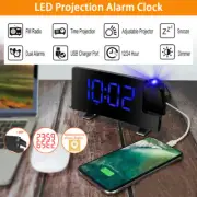LED Digital Alarm Clock Display Snooze FM Radio Time Projection Table Desk Decor