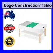 NEW Kids Wooden Lego Construction Table With Storage 3 Plates Play Craft Work AU