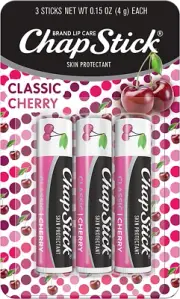 Chapstick 3 Pack, Cherry: Chapstick Classic (3 Sticks) Cherry Flavor Skin Pro...