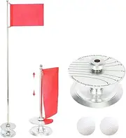 Golf Cup & Flag, Green Putting Cups & Flags | Golf Hole Pole Cup Flag Stick | Retractable Golf Poles, Green Flag Practice Pin Flag Pole