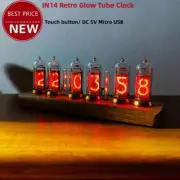 Black Walnut Version IN14 Retro Glow Tube Clock Bluetooth Nixie Tube Clock tp1