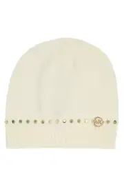 Michael Kors 539108C 151 Women’s One Size Cream Disk Stud Beanie Hat $68