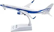Pre-Built Model Aircraft 19CM 1/200 Scale Finished Aircraft Die-cast Model for AirBridgeCargo B737-800 VQ-BFR Airplane for Aviation Fans Miniature Airplane Model