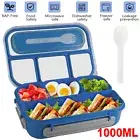 Bento Lunch Box with 4 Compartments Kids Adults Food Container Storage BPA-Free