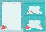 Christmas Stationery Set Bear Christmas Theme Blocks Envelopes Kids Motif for Girls Boys Christmas Stationery (Pad A5 with 25 Sheets + 15 Envelopes)