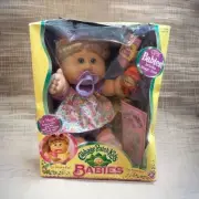 Vintage Cabbage Patch Kids Babies NEW Blonde Blue Eye Messy Face Pacifier