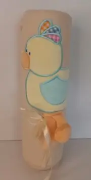 Baby Boo Baby Blanket with Duck Embroidery & Plush Feet Yellow