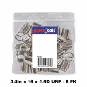 Powercoil 3534-3/4X1.5DP - Thread Inserts 3/4" x 16 x 1.5D UNF - 5 Pack