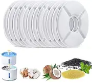 12 Pack Cat Water Fountain Filter, Replacement Filters, 3-Fold Filtration System. Activated Carbon Filters, for Pet Dog and Cat Waterer