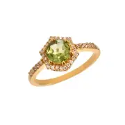 Promise Ring Natural Green Peridot Ring, Stackable Peridot Ring ,925 Silver Ring