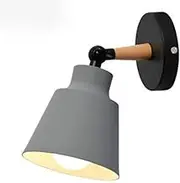 Wall Light fixtures Nordic Wall Sconce Lamps Macaron Edison Copper lamp Holder Aisle Lights Corridor Lamp Bedside Reading Light E27(Bulb not Included) (Gray)