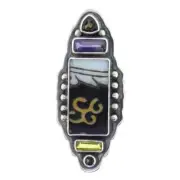 Tabra Porcelain Shard Citrine and Amethyst Ring Adjustable Size 7.5-8.5