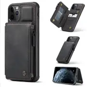 CaseMe Shockproof iPhone 11 Pro Leather Case Cover Zipper Wallet Apple [Black]