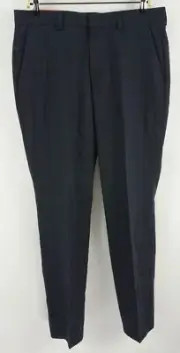 New $198 Hugo Boss Tom Performance Men's 40 x 33 Blue Red Plaid Wool Suit Pant
